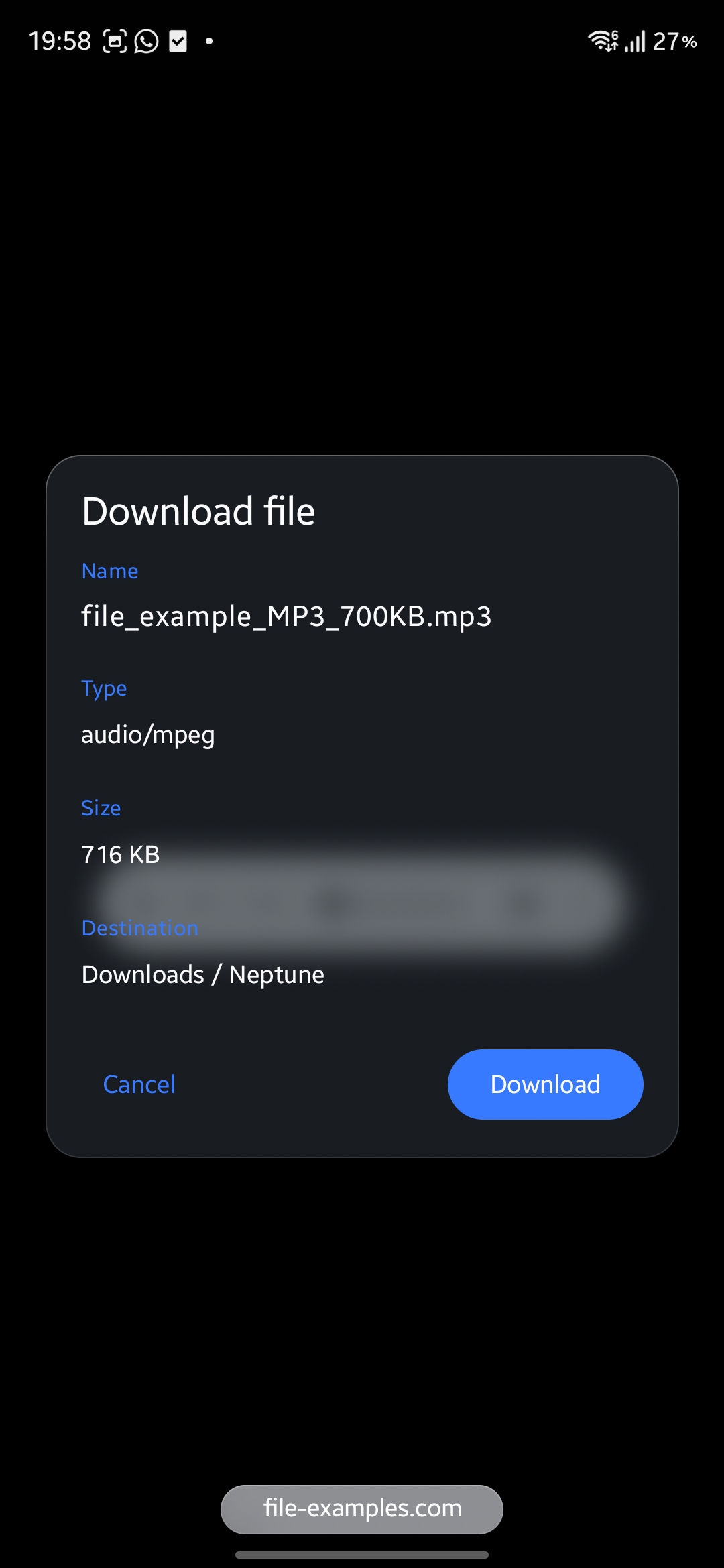 Schermata download in Neptune